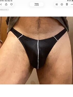 Sexy black thong, silky stretchy material.